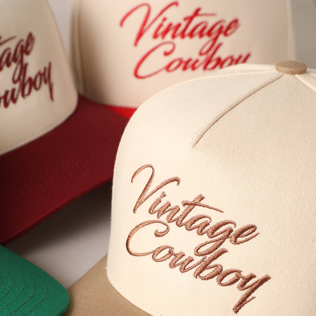 Vintage Cowboy Embroidery Baseball Cap