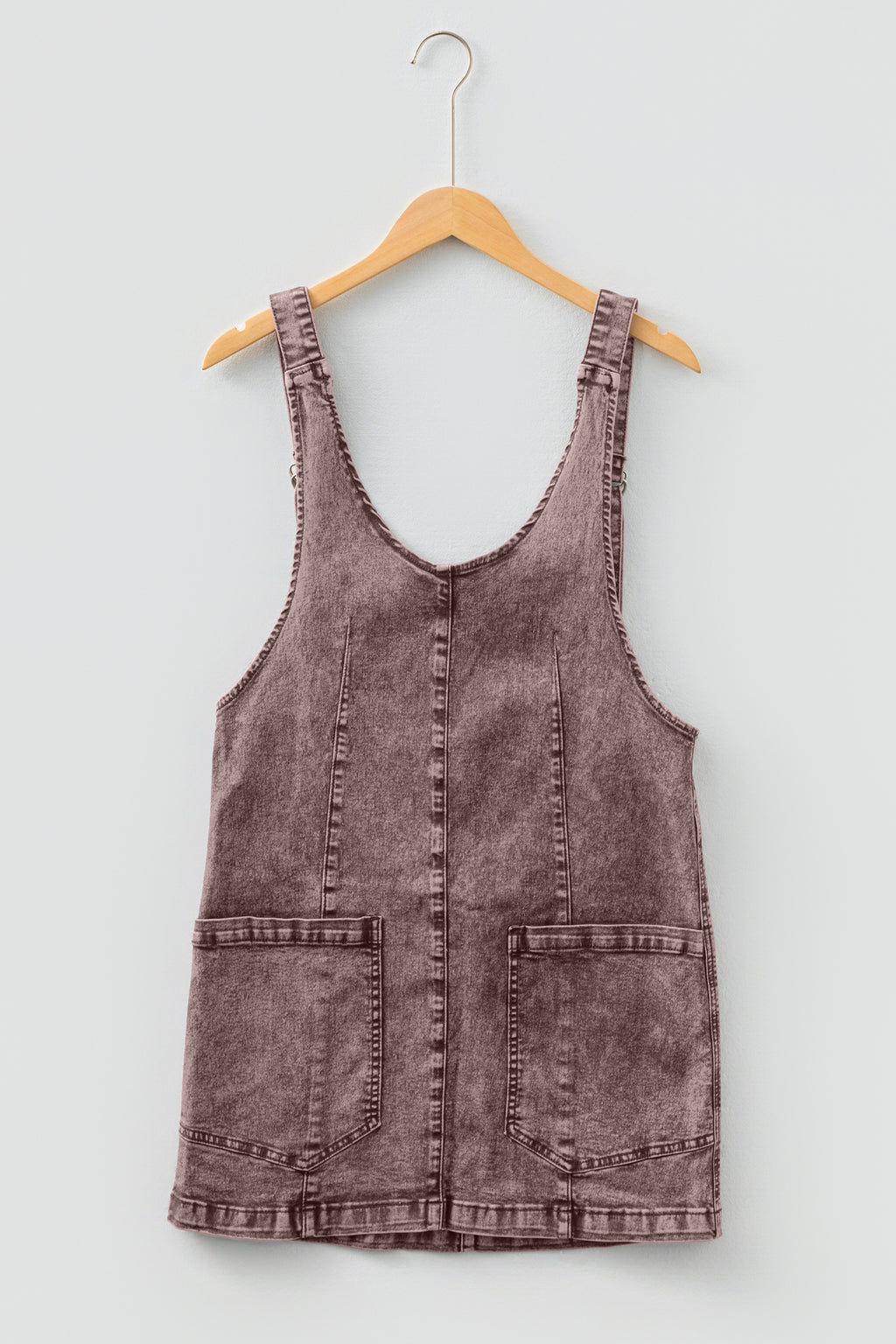 Vintage Washed Denim Suspender Mini Dress
