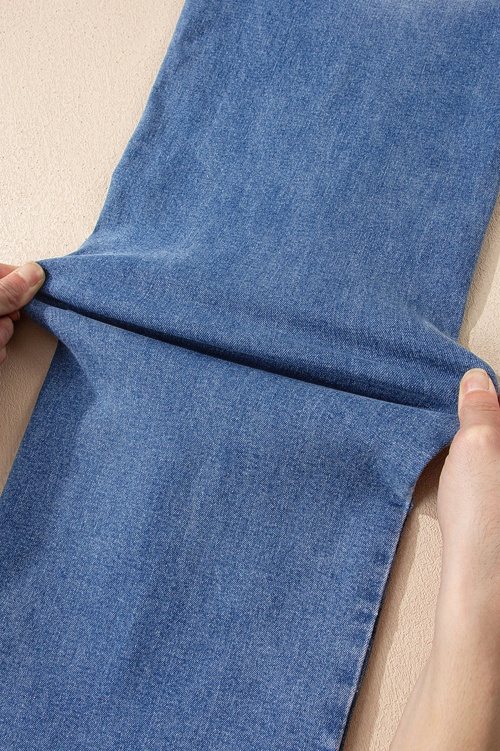 Double Button Zip Fly Straight Leg Jeans