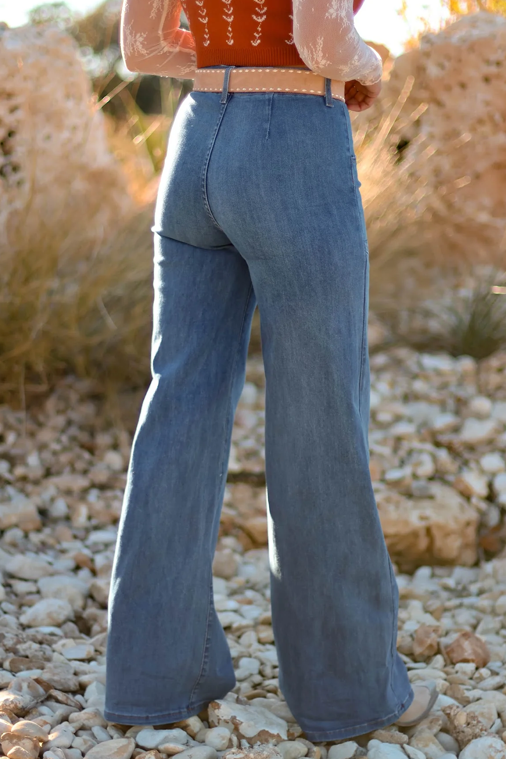 Ashleigh High Waist Wide Leg Jeans With Pockets