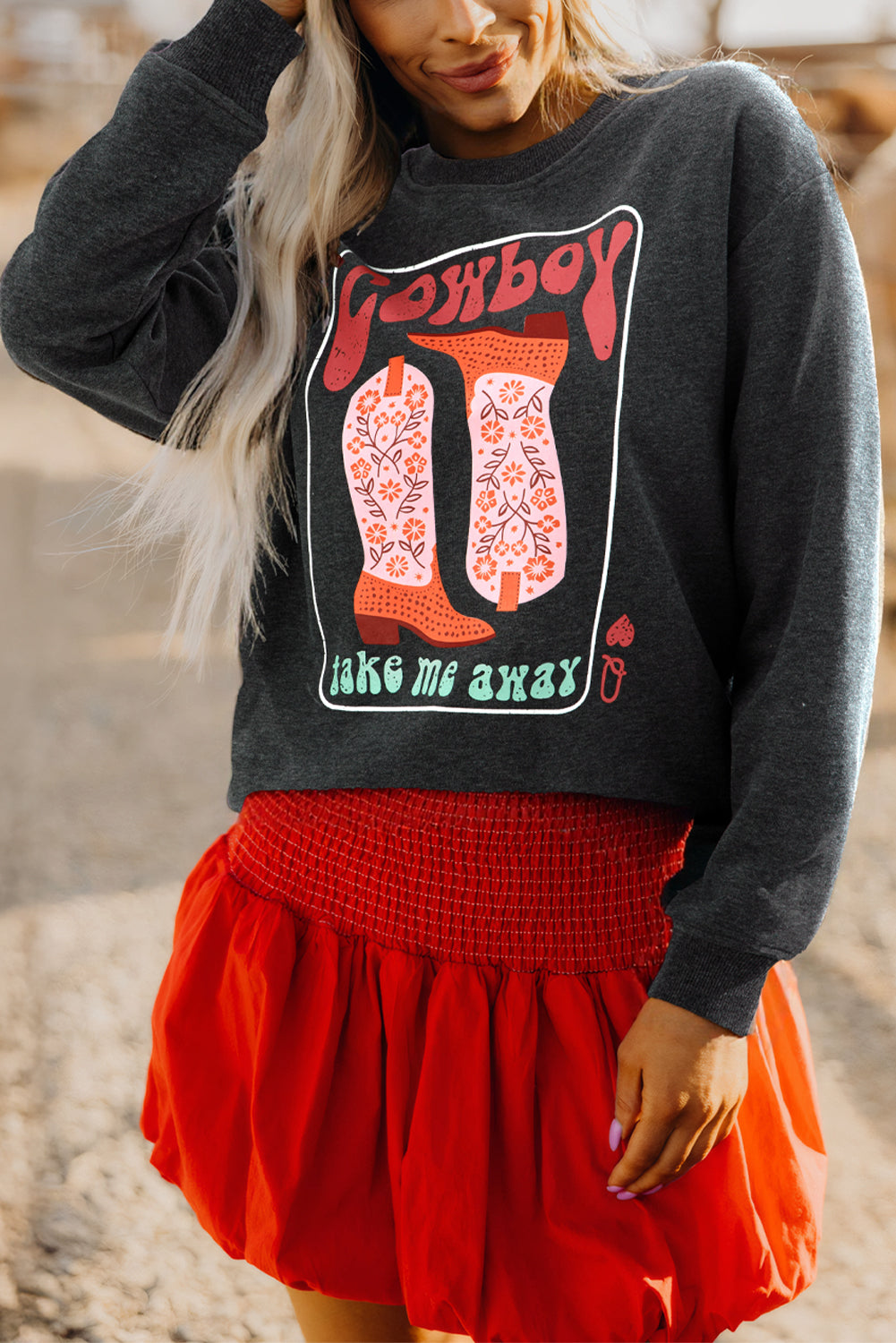 Cowboy Queen Card Graphic Sweatshirt