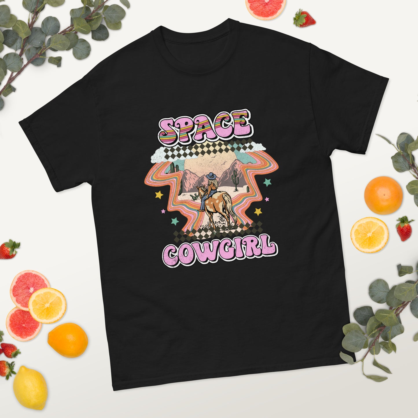 Space cow girl tee