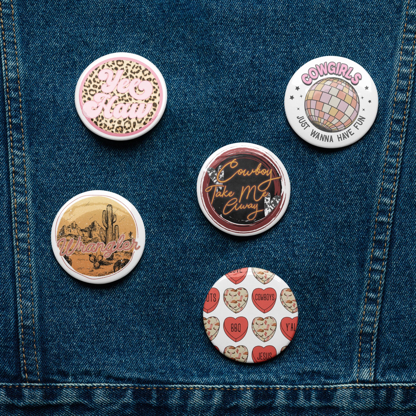 Western pin buttons